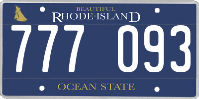 RI license plate 777093
