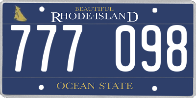 RI license plate 777098