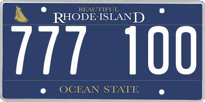 RI license plate 777100