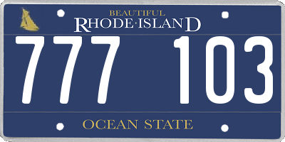 RI license plate 777103