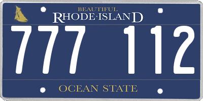 RI license plate 777112