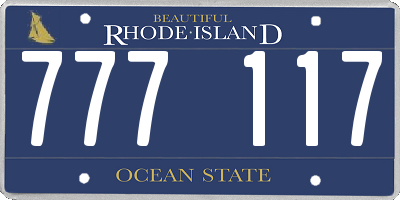 RI license plate 777117