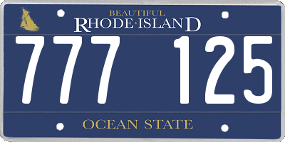 RI license plate 777125