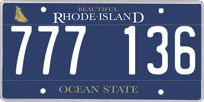 RI license plate 777136