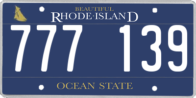 RI license plate 777139