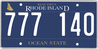 RI license plate 777140