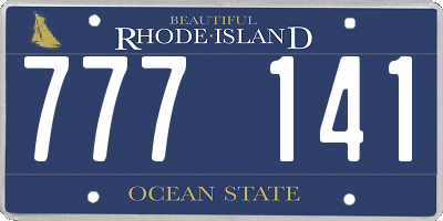RI license plate 777141