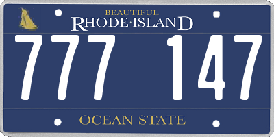 RI license plate 777147