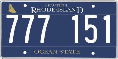 RI license plate 777151