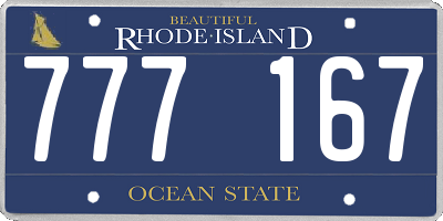 RI license plate 777167