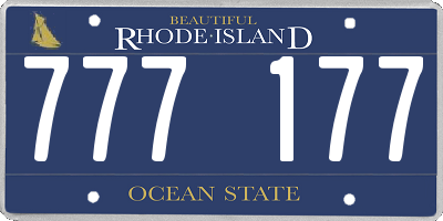 RI license plate 777177