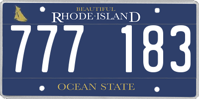RI license plate 777183
