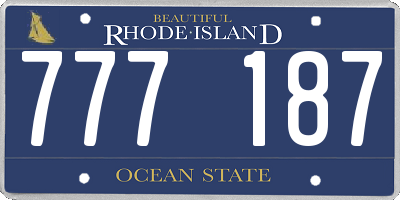 RI license plate 777187