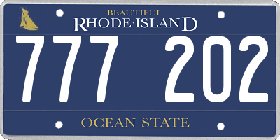 RI license plate 777202
