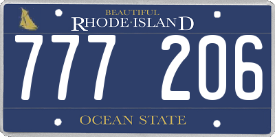 RI license plate 777206