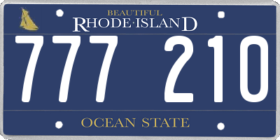 RI license plate 777210