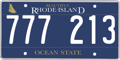 RI license plate 777213