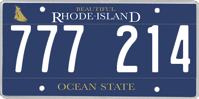 RI license plate 777214