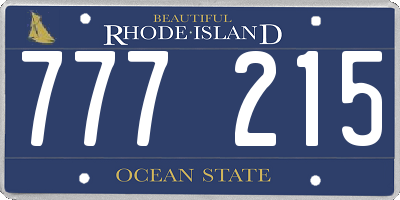 RI license plate 777215