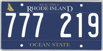 RI license plate 777219