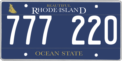 RI license plate 777220