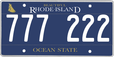RI license plate 777222