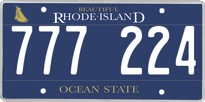RI license plate 777224