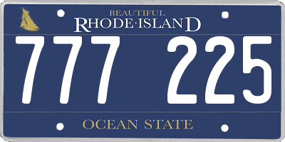 RI license plate 777225