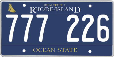 RI license plate 777226