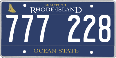 RI license plate 777228