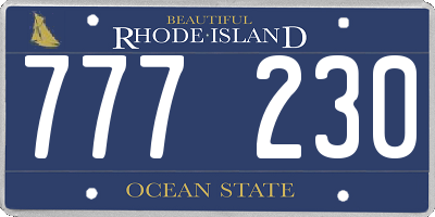 RI license plate 777230