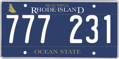 RI license plate 777231