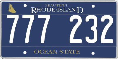 RI license plate 777232
