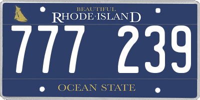 RI license plate 777239