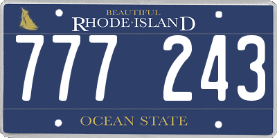 RI license plate 777243