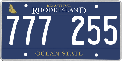 RI license plate 777255