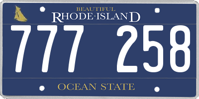 RI license plate 777258