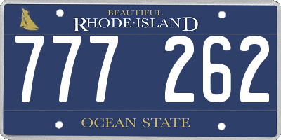 RI license plate 777262