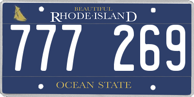 RI license plate 777269