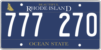RI license plate 777270