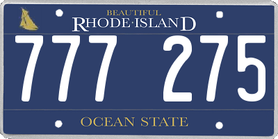 RI license plate 777275