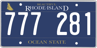 RI license plate 777281