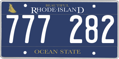 RI license plate 777282