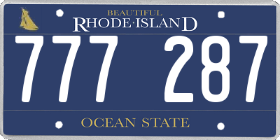 RI license plate 777287