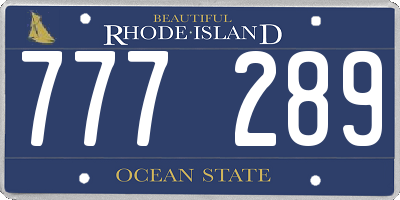 RI license plate 777289