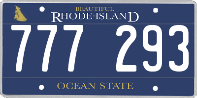 RI license plate 777293