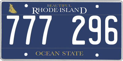 RI license plate 777296