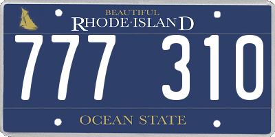 RI license plate 777310