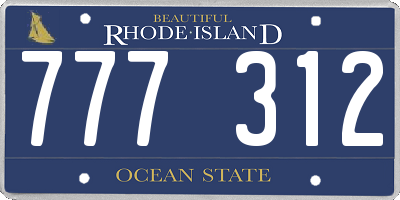 RI license plate 777312