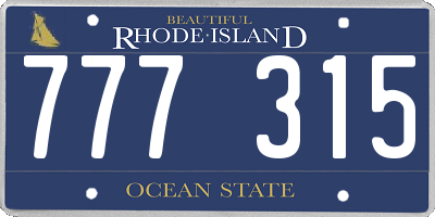 RI license plate 777315